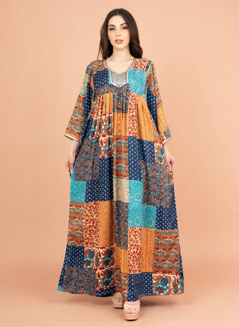 IKKXA Abstract Geometric Maxi IK014 Blue