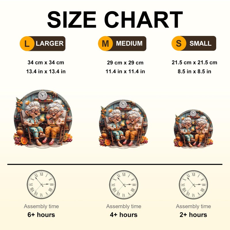 Jigfoxy Wooden Puzzle For Adults  Happy Grandmas Jigsaw Puzzles For Adult  Unique Animal Shape Wood Cut Puzzles  Christmas Thanksgiving Gifts For Friends Family (L-13.4 * 13.4In-300Pcs) - Image 5