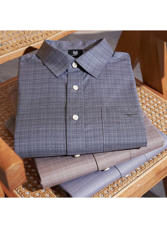 Septwolves Men's Long-sleeve Shirt, Pure Cotton, New Vintage Moisture-wicking Floral Yarn Undershirt, Business Casual Professional Shirt Jacket