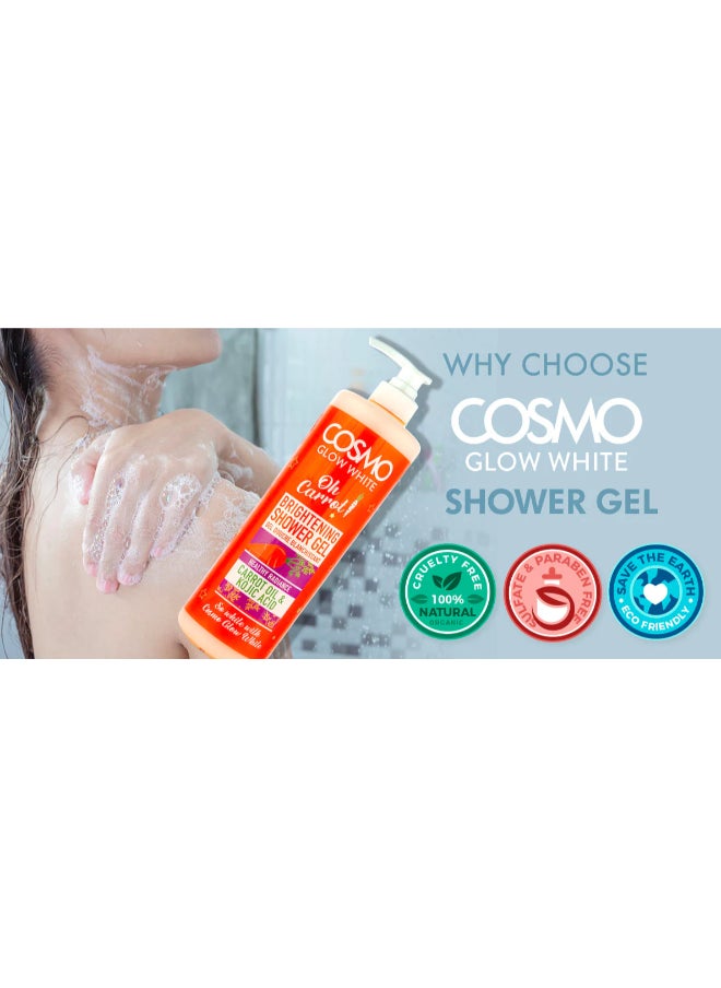 COSMO Cosmo Glow White Brightening Shower Gel 1000ml Carrot Oil & Kojic Acid Healthy Radiance Help Reduce the Appearance of Brown Spots Gently Cleanses  - Image 4