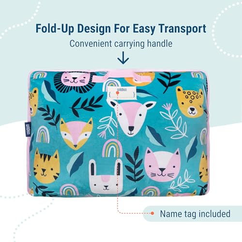 Wildkin Kids Plush Nap Mat – Soft, Cozy, Convenient for Daycare & Preschool – Party Animal - Image 4