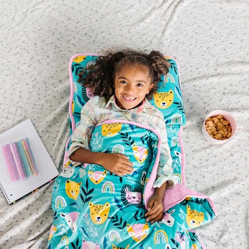 Wildkin Kids Plush Nap Mat – Soft, Cozy, Convenient for Daycare & Preschool – Party Animal - Image 2