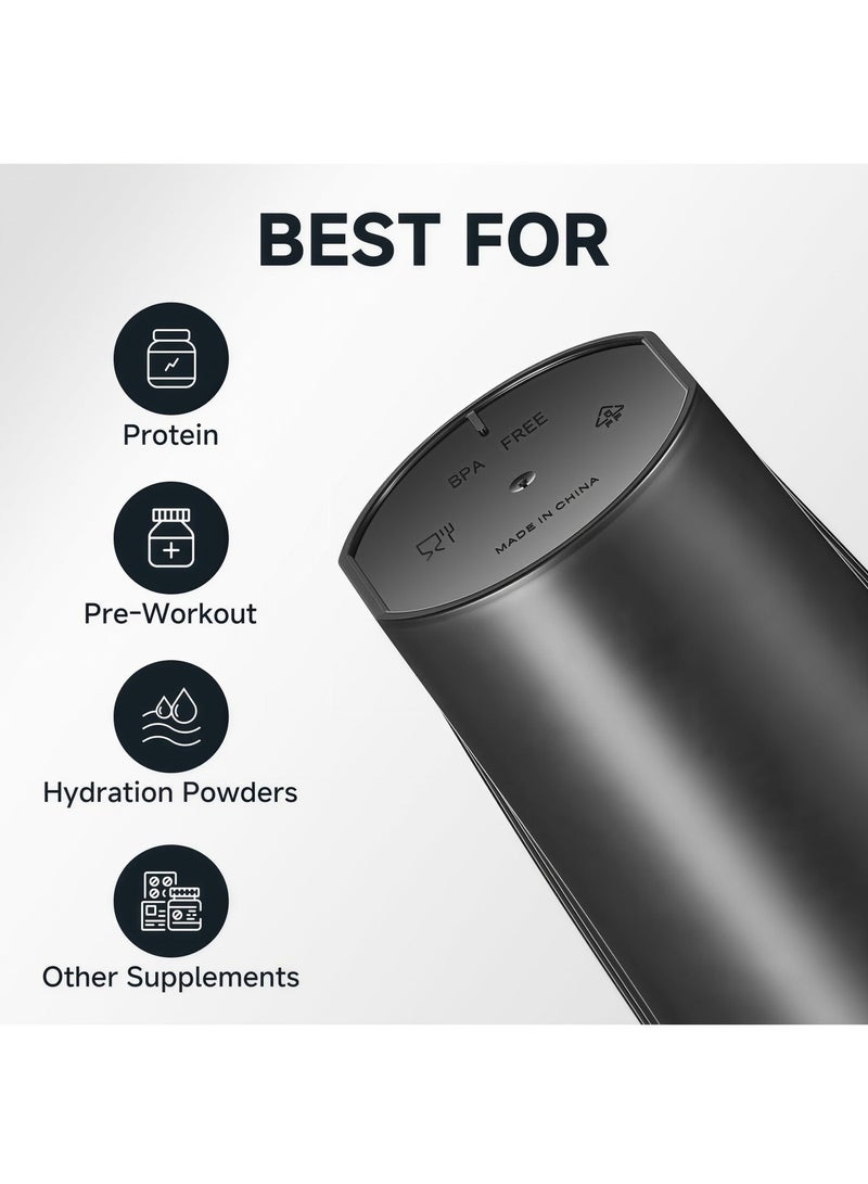 زجاجة مياه رياضية، خالية من مادة BPA، مانعة للتسرب، محمولة وقابلة لإعادة الاستخدام، زجاجة مياه رياضية للياقة البدنية، 600 مل، للأولاد والبنات والأطفال والطلاب والتخييم والمكتب والمدرسة وصالة الألعاب الرياضية واللياقة البدنية، لون أسود 25x8x8 سم - Image 5