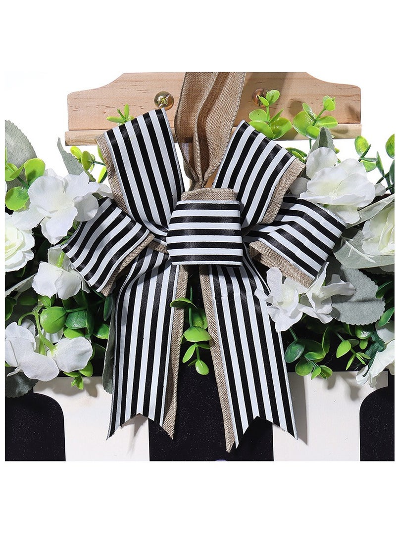 Y&D - Welcome Sign Creative Bowknot Letter Wreath In Front Of The Door Outdoor Decoration Props For The Courtyard 35x40CM - Image 1