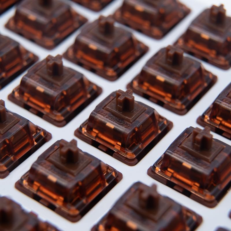 مفاتيح لوحة المفاتيح Phantom Brown، لمسية 55gf مع إضاءة RGB LED، مزلقة مسبقًا من المصنع للوحات المفاتيح الميكانيكية MX (بني، 110 قطعة) - Image 4