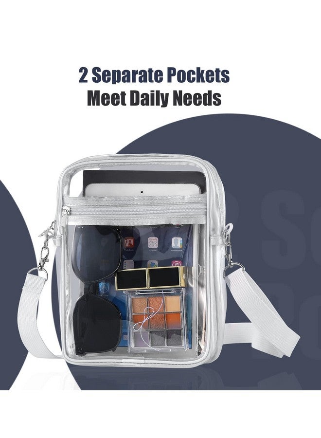 موكو حقيبة MoKo الشفافة المعتمدة من Stadium للنساء، حقيبة كروس بودي بحزام قابل للتعديل وحقائب كتف للحفلات الموسيقية والمهرجانات والأحداث الرياضية، رمادية وشفافة - Image 3