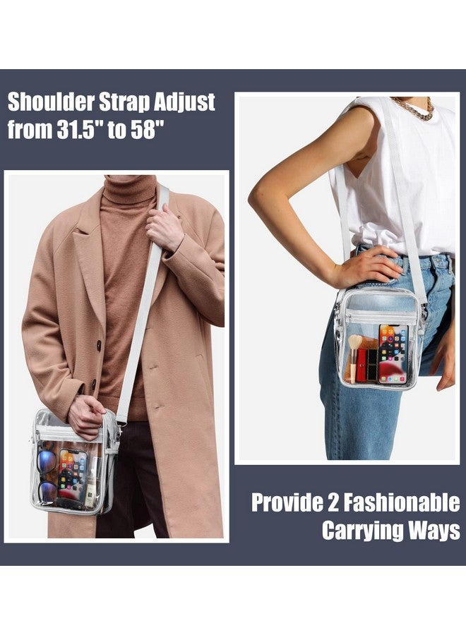 موكو حقيبة MoKo الشفافة المعتمدة من Stadium للنساء، حقيبة كروس بودي بحزام قابل للتعديل وحقائب كتف للحفلات الموسيقية والمهرجانات والأحداث الرياضية، رمادية وشفافة - Image 5