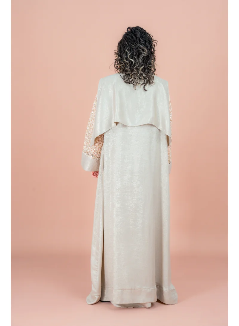 IKKXA Shimmer Modern Design Jalabiya IN9157 Beige