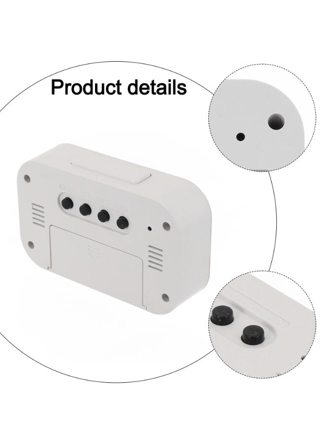 LCD Digital Table Clock, with Temperature and Date Display, Electronic Alarm Clock Perfect for Office or Bedroom Use.Equipped with Alarm Function to Help You Wake Up in Time,Multi Colors.(White) - Image 2