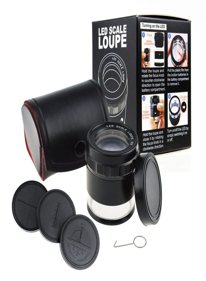 DANOPLUS Jewelers Loupe 10X Magnification Magnifier with 8 LED Lights and 4 Glass Scale Lens, Jewelry Loupe Magnifier 0.98''(5mm) Field of View Illuminated Jewelers Loop for Gems, Coins, Stamps, Watches - Image 3