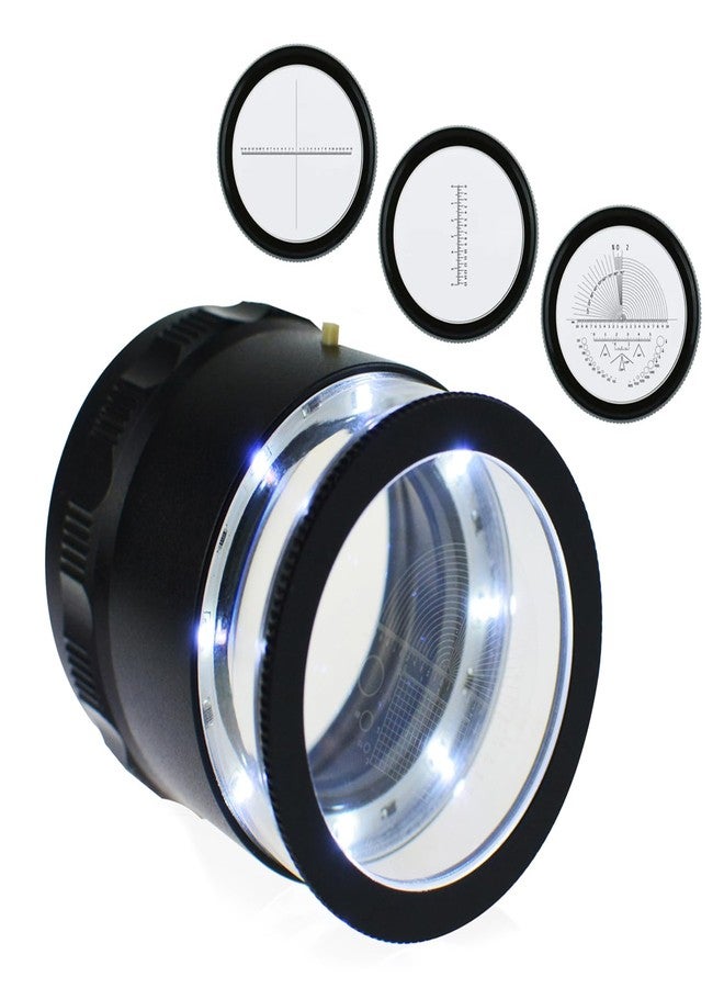 DANOPLUS Jewelers Loupe 10X Magnification Magnifier with 8 LED Lights and 4 Glass Scale Lens, Jewelry Loupe Magnifier 0.98''(5mm) Field of View Illuminated Jewelers Loop for Gems, Coins, Stamps, Watches - Image 1