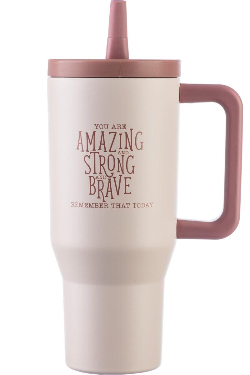 DIVERSEBEE 30 oz Insulated Stainless Steel Tumbler with Lid, Inspirational Birthday Thank You Gifts for Women, Mom, Wife, Girlfriend, Teacher, Her, Nurses, Best Friend, Travel Mug (Blush) - Image 1