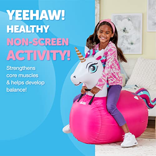 Waddle Large Inflatable Bouncy Hopper - Ride On, Indoor, Outdoor Toys, Bouncy Horse, Toys for Girls and Boys, Durable, Unicorn Toys for Girls, Kids, Adult Toys, Up to 250lbs, Ages 5 and Up (Unicorn) - Image 2