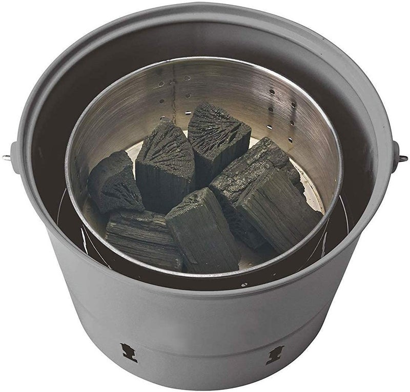 LOMESH LOMESH Portable Bucket Shape Round Camping BBQ Grill Stand Barbecue Stove for Outdoor Cooking and Tailgating Multi Color - Image 4
