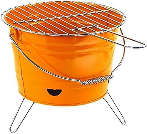 LOMESH LOMESH Portable Bucket Shape Round Camping BBQ Grill Stand Barbecue Stove for Outdoor Cooking and Tailgating Multi Color - Image 1