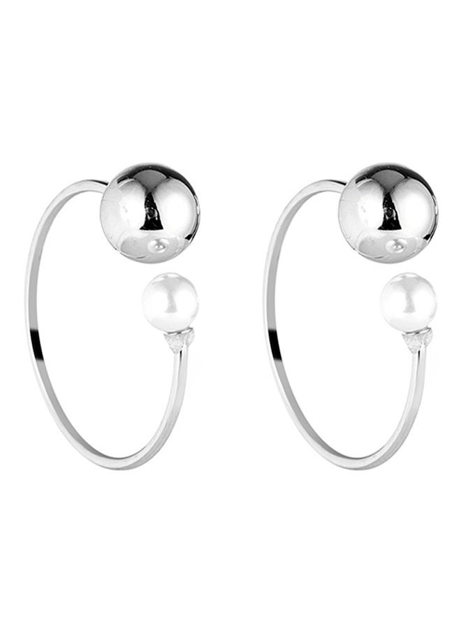 Pearl Studded Hoop Earrings
