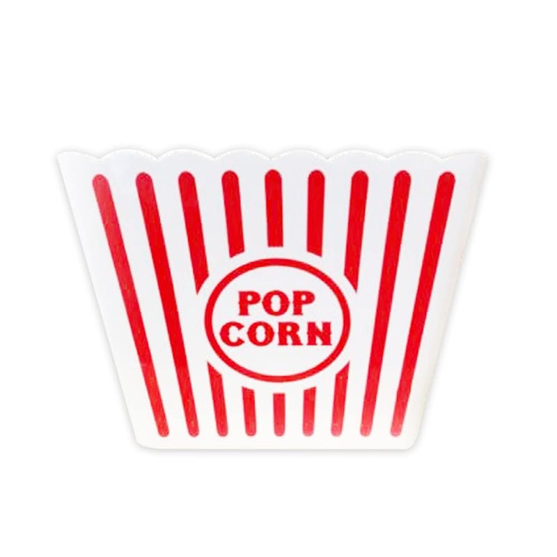 Novelty Place Plastic Red & White Striped Classic Popcorn Containers for Movie Night - 8 "" Square x 7 "" Deep (2 Pack) - Image 3