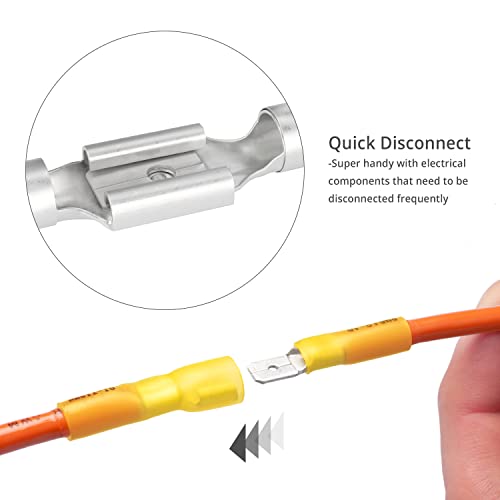 Wirefy Spade Connector Kit - Male and Female Spade Wire Connectors Kit - Quick Disconnect Electrical Terminal Connectors - 22-10 Gauge - 250 PCS - Image 3