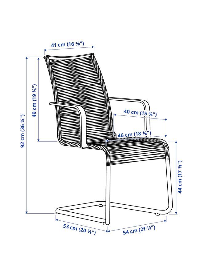 Zaboon Chair with armrests, outdoor, brown - Image 5