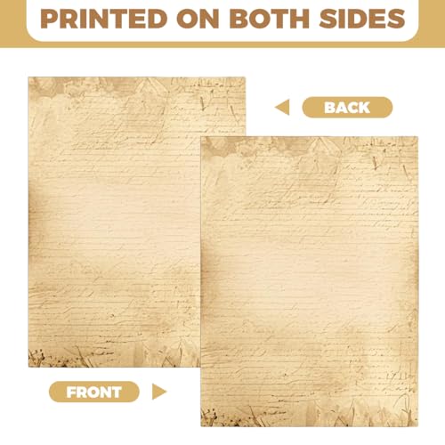 OFIFO® Vintage Paper Sheets 50 Pack, 8.26 x 11 in Handmade Style Writing Paper for Letters, Art Projects, Invitations, Resumes, Crafts, Stationery, Home or Office Printing, Calligraphy Supplies - Image 3