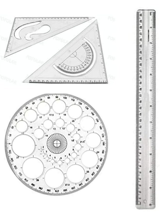 ORFORX Mini Drafter Contains Sheet Container Tube, Scales, Procircle, Set Square and Board Clips with Roller Scale for Engineering Drawing Students, Architect, Artist - Image 3