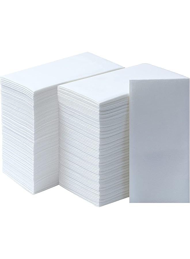 The Bros مناديل يد disposable مزخرفة للحمام، مناديل ورقية تشبه الكتان للضيوف للمطبخ، الحفلات، الزفاف، الذكرى السنوية، العشاء أو الفعاليات، 30 × 43 سم، عبوة من 100 - Image 1