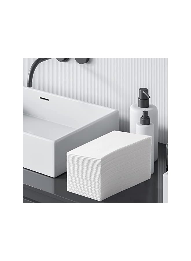 The Bros مناديل يد disposable مزخرفة للحمام، مناديل ورقية تشبه الكتان للضيوف للمطبخ، الحفلات، الزفاف، الذكرى السنوية، العشاء أو الفعاليات، 30 × 43 سم، عبوة من 100 - Image 2