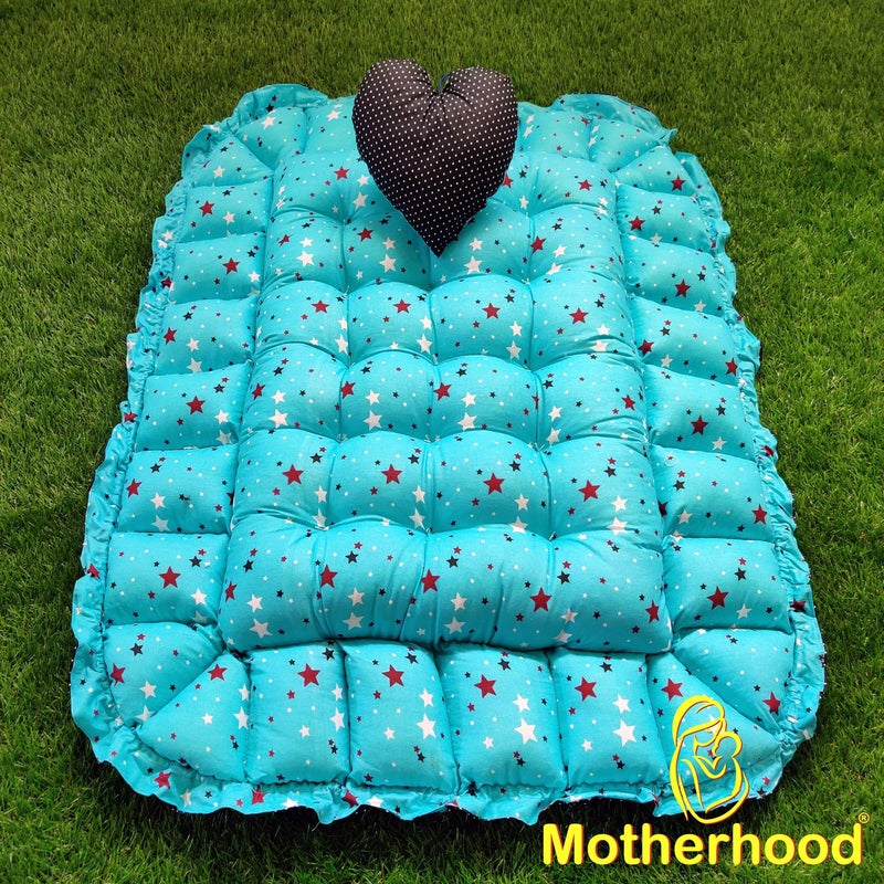 MOTHERHOOD MOTHERHOOD Rectangle Baby Tub Bed Heart Baby Pillow Luxury Mattress Bedding Set coSleeper Safe Cotton Fabric with RFilled UltraSoft Comfortable for Newborn to Toddlers Sky - Image 5