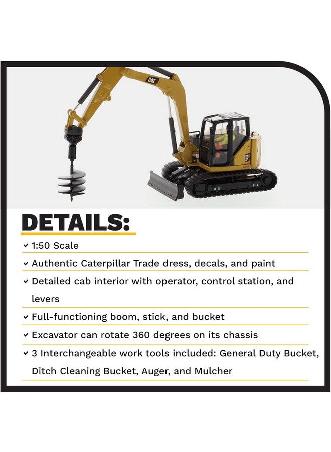 Diecast Masters Diecast Masters 1:50 Scale Caterpillar 309 CR Mini Hydraulic Excavator | High Line Series Cat Trucks & Construction Equipment Model 85592  - Image 4