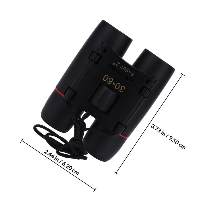 Mini Folding 30x60 Compact Binoculars For Travel Bird Watching Outdoor Theater Black - Image 3