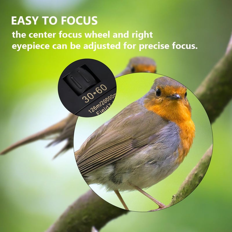 Mini Folding 30x60 Compact Binoculars For Travel Bird Watching Outdoor Theater Black - Image 4