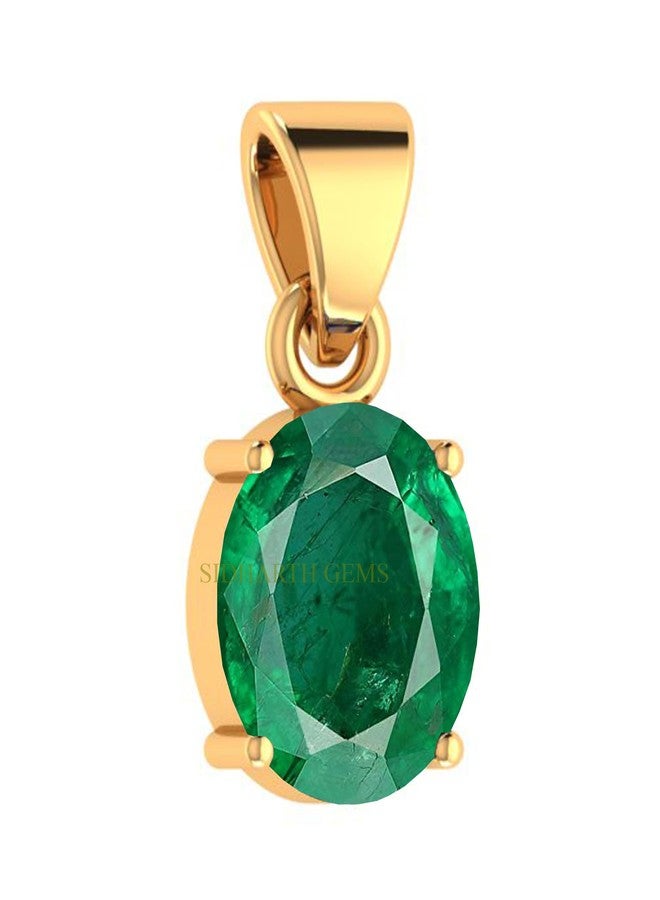 SIDHARTH GEMS 15.25 Ratti 14.00 Carat Natural Emerald Panna Pendant Locket (Astrological Purpose Panna Gold Plated Pendant) for Men and Women - Image 2