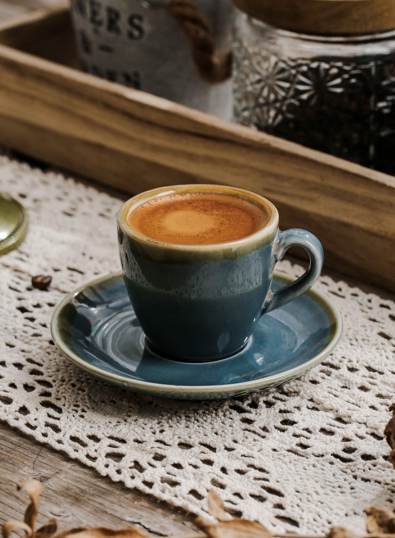 Shuer Ceramic Coffee cup, Espresso cup，Arabic coffee cup，Turkish coffee cup, Cup and Saucer Set Suitable for Home Office Restaurant Gifts Garden Party Home Afternoon Tea Set - Image 1