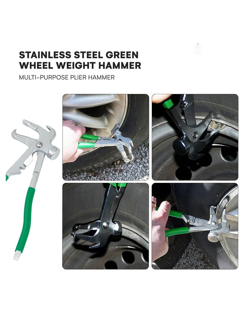 KASTWAVE Wheel Weight Tool,  Heavy Duty Wheel Weight Hammer, Versatile Wheel Weight Pliers, Wheel Balancing Tool Hammer Plier,  with Rust-Resistant Stainless Steel Construction, Cutting Blade and V Notch  - Image 2