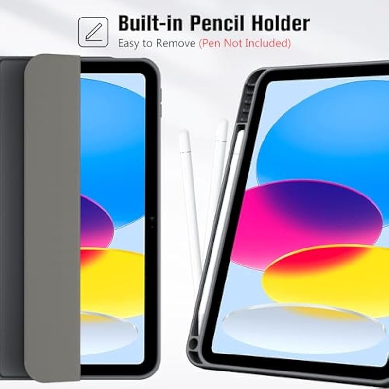 for iPad (A16) 11th Generation 11 Inch 2025/ iPad 10th Generation 10.9 Inch 2022 Case with Pencil Holder, Hybrid Cover with Soft TPU Back, Supports Touch ID, Auto Wake/Sleep -Grey - Image 3