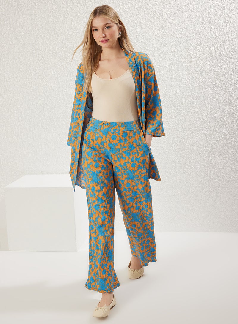 trendyol Relaxed Fit Stretchy Kimono Knitted Bottom-Top Suit Twoss24Au00103 - Image 1