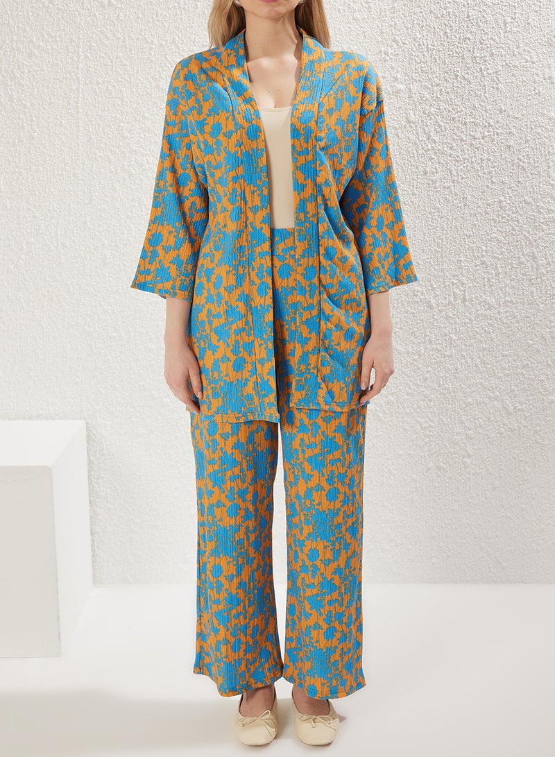 trendyol Relaxed Fit Stretchy Kimono Knitted Bottom-Top Suit Twoss24Au00103 - Image 3