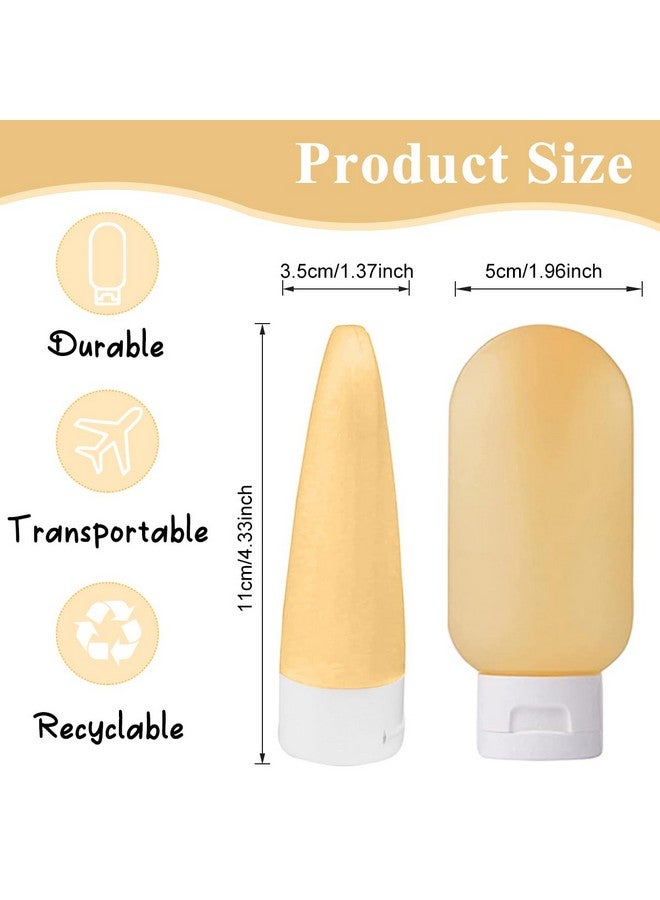 ماي كرييت ® مجموعة زجاجات سفر لمستلزمات النظافة، 3 قطع، زجاجات مستلزمات نظافة للسفر، 60 مل، زجاجات صغيرة للسفر، زجاجات ضغط قابلة لإعادة التعبئة ومضادة للتسرب وحاويات سفر مع أغطية لمستحضرات الشامبو واللوشن، خالية من مادة البيسفينول أ - Image 2