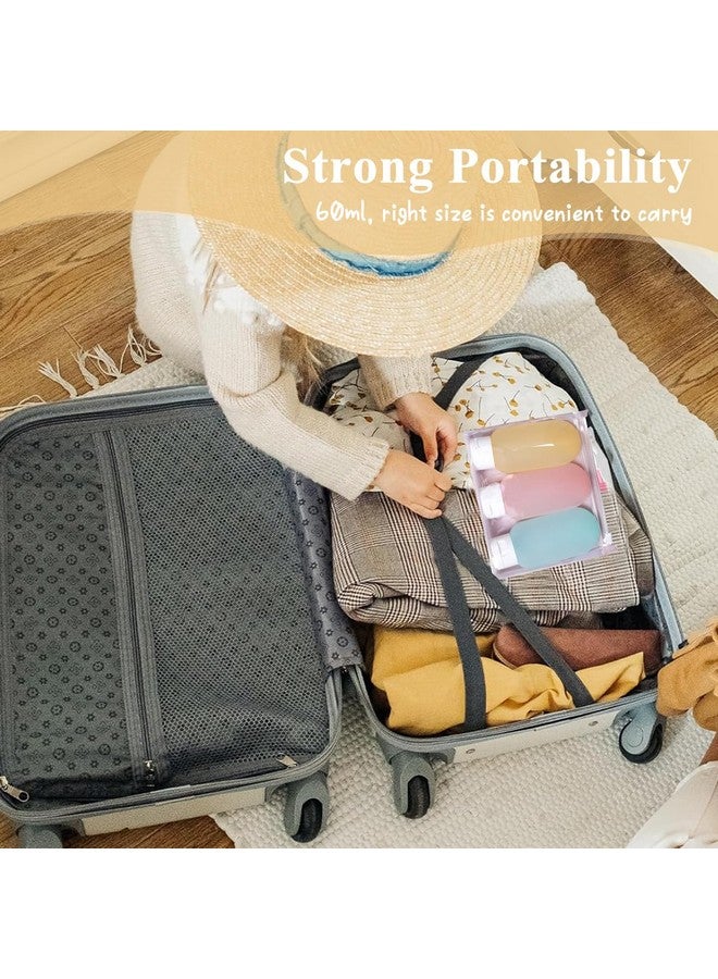 ماي كرييت ® مجموعة زجاجات سفر لمستلزمات النظافة، 3 قطع، زجاجات مستلزمات نظافة للسفر، 60 مل، زجاجات صغيرة للسفر، زجاجات ضغط قابلة لإعادة التعبئة ومضادة للتسرب وحاويات سفر مع أغطية لمستحضرات الشامبو واللوشن، خالية من مادة البيسفينول أ - Image 5