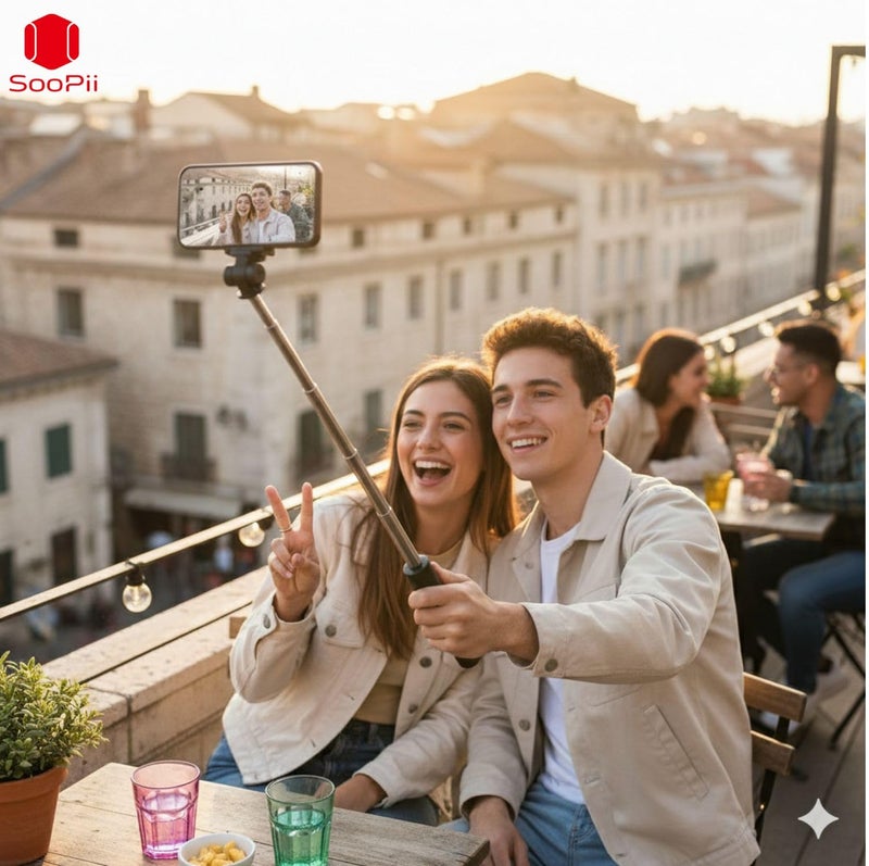 SooPii 3-in-1 Selfie Stick Tripod with Wireless Remote, 67 Inch Extendable Long Tripod Stand, 360° Rotation, Adjustable Phone Holder for Travel, Makeup, Vlogging, iPhone & All Smartphones Compatible - Image 5