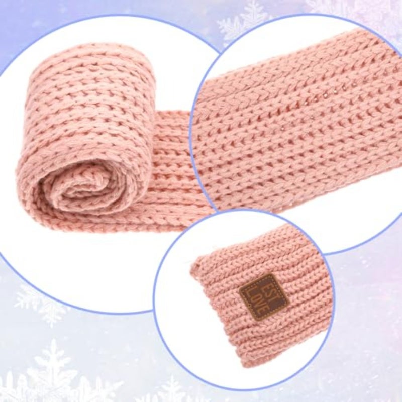 2 Pack Warm Winter Knit Scarves Soft Knitted Neck Warmer Scarf Warm Scarves Wrap for Boys Girls - Image 3