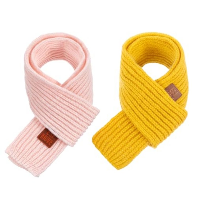 2 Pack Warm Winter Knit Scarves Soft Knitted Neck Warmer Scarf Warm Scarves Wrap for Boys Girls - Image 1
