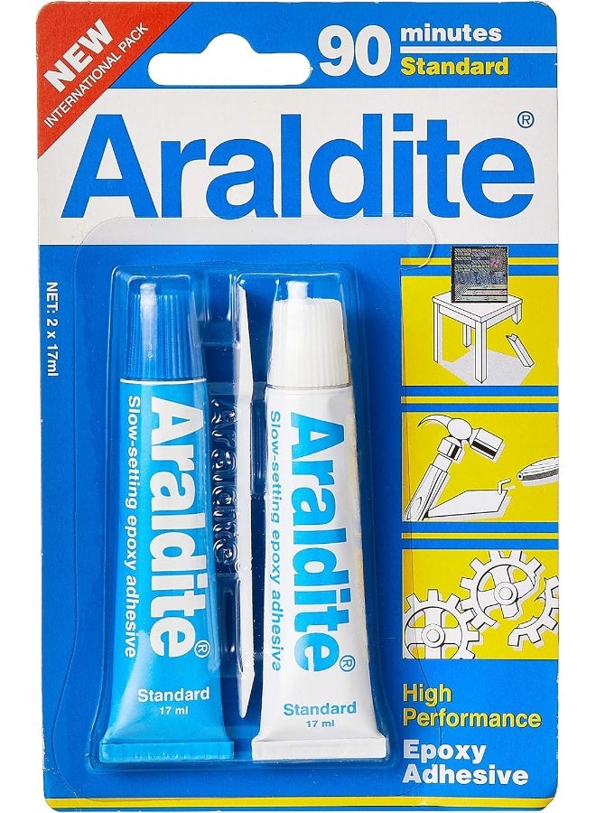 Araldite 15Ml 90 Minutes Standard Epoxy Adhesive Glue Blue White - Image 1
