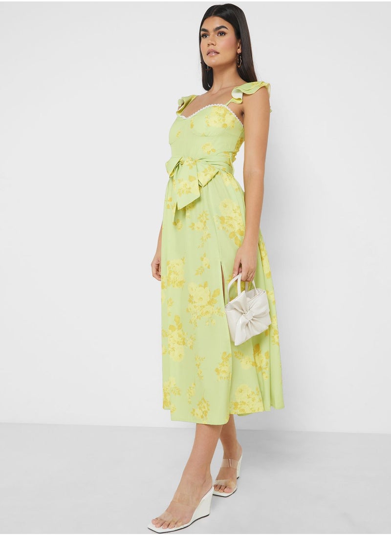 ELLA Strappy Dress In Print  - Image 1