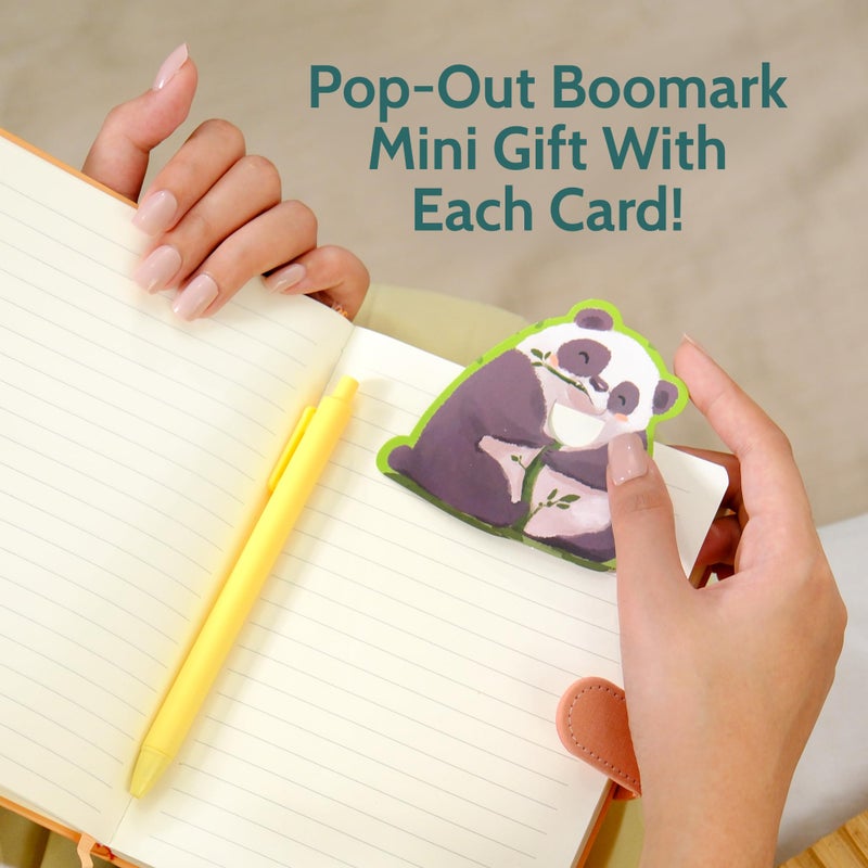 T MARIE Animal Fun Fact Cards with Bookmarks - 20 Greeting Cards with Pop-Out Bookmark Mini Gifts - Punny, Funny Bulk Thinking of You Notecards for Kids, Grandkids, Teachers, Students, Friends, Family & More - Image 4