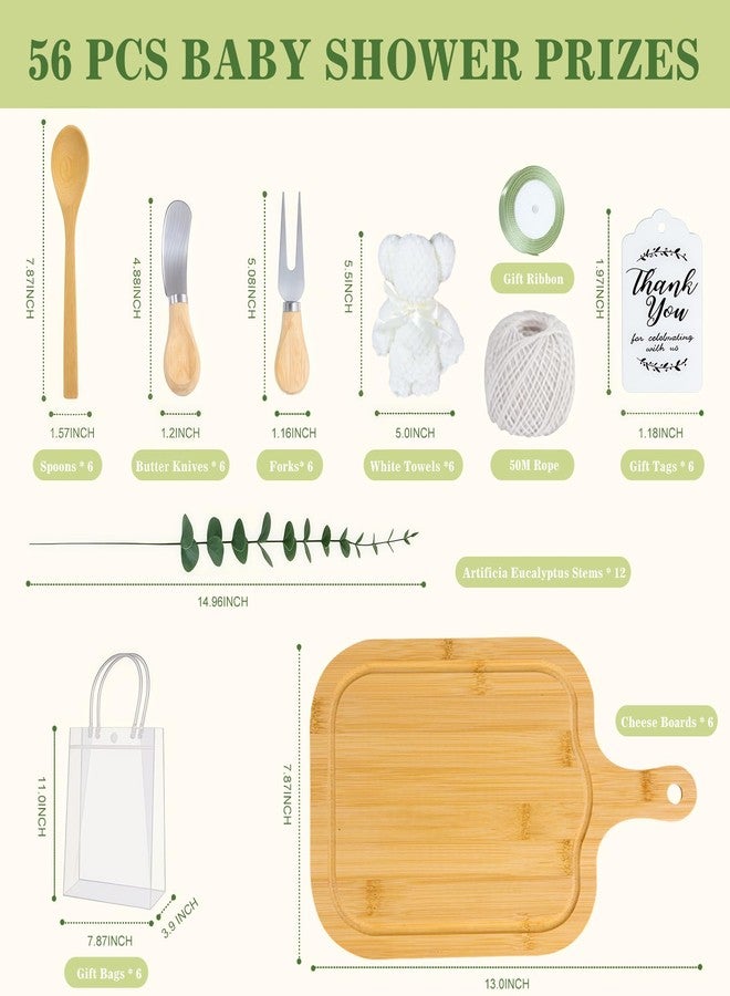 Krbnk 6 Set Baby Shower Game Prizes for game winners adults, Bamboo Mini Charcuterie Boards with Spoon Fork Towel & Gift Bags, Bridal Shower Prizes Gifts for Guests - All-in-One Adult Party Favors - Image 3