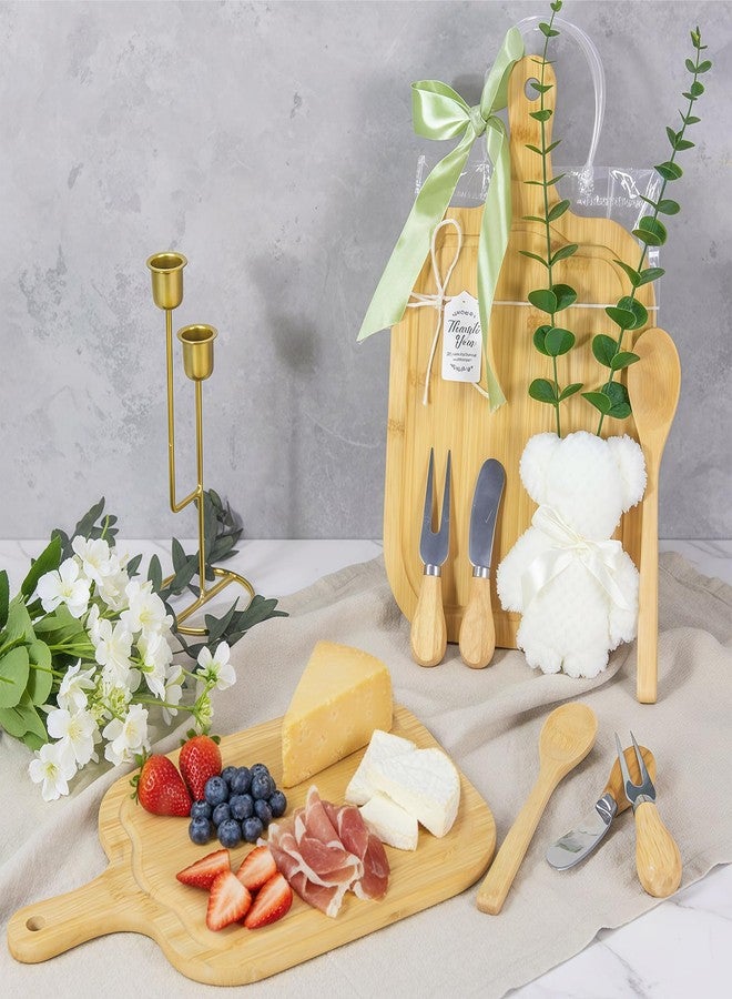 Krbnk 6 Set Baby Shower Game Prizes for game winners adults, Bamboo Mini Charcuterie Boards with Spoon Fork Towel & Gift Bags, Bridal Shower Prizes Gifts for Guests - All-in-One Adult Party Favors - Image 4