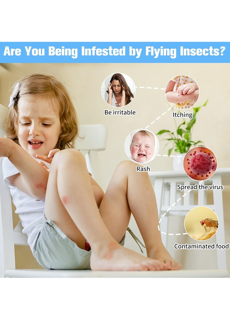 Excefore Flying Insect Trap Refill Kit 24 Pack Indoor Plug-in Fly Trap Refill Sticky Glue Cards Safe Non-Toxic Flying Insect Catcher Sticky Refill Kit for Flies Gnats Moths and Other Insects - Image 2