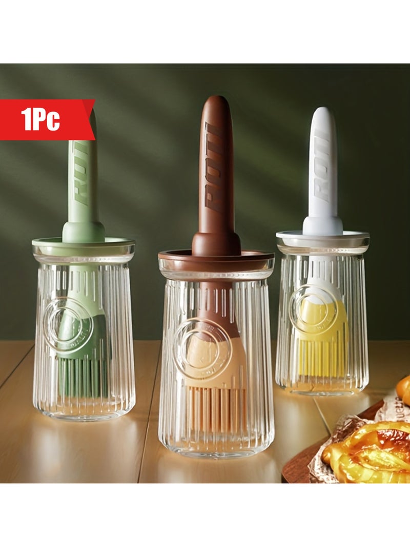 Versatile Silicone Oil Brush for Kitchen | High-Temperature Resistant | Integrated Oil Bottle & Basting Brush | Perfect for BBQ, Grilling, and Pancake Making | Easy to Clean | BPA-Free | Heatproof Handle