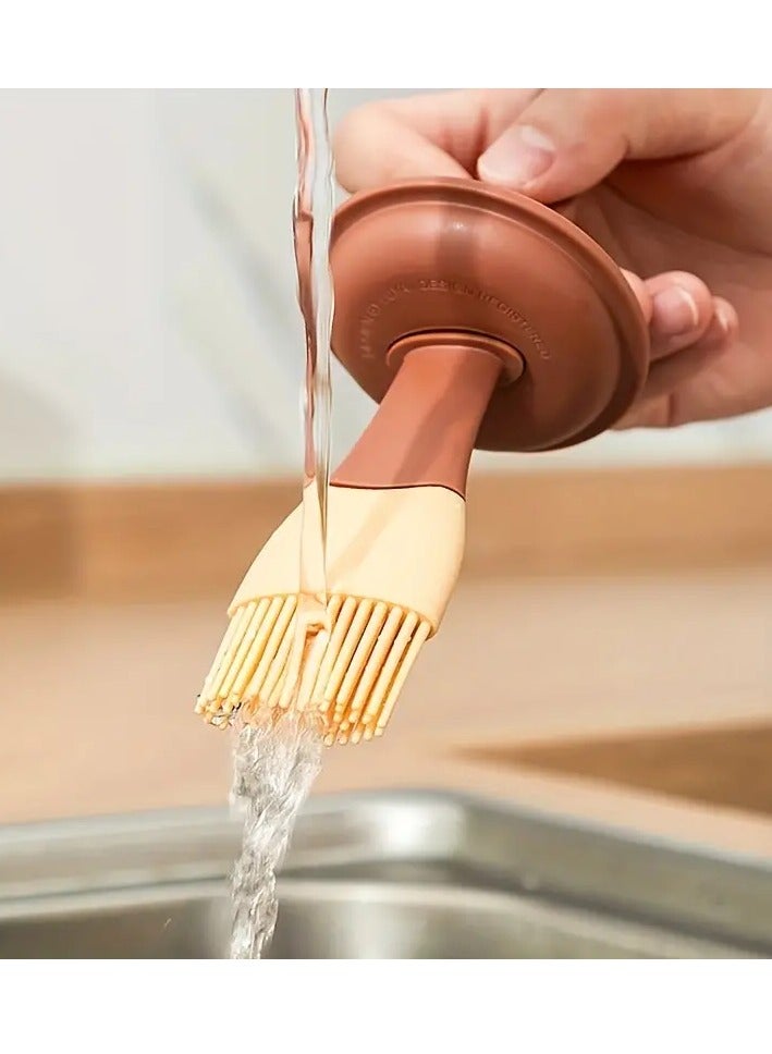 Versatile Silicone Oil Brush for Kitchen | High-Temperature Resistant | Integrated Oil Bottle & Basting Brush | Perfect for BBQ, Grilling, and Pancake Making | Easy to Clean | BPA-Free | Heatproof Handle